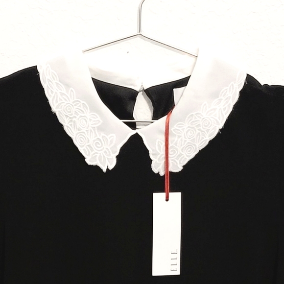 ELLE Wednesday style dress. Size medium.  Black with white collar. - Picture 2 of 6